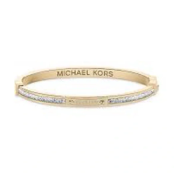 MICHEAL KORS • Gold Bangle w/ Diamonds • - Picture 2 of 8